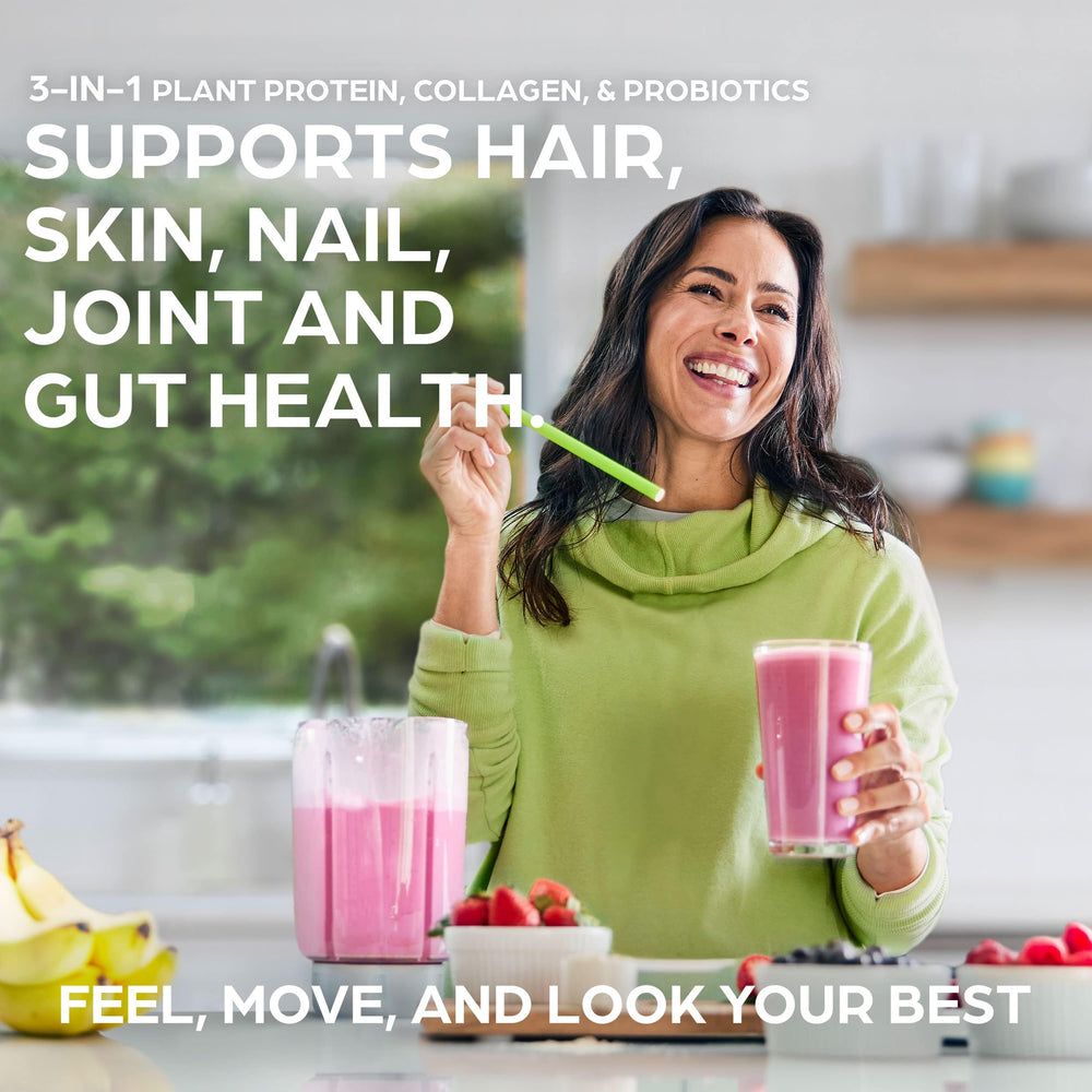 Orgain bottle side view with product information