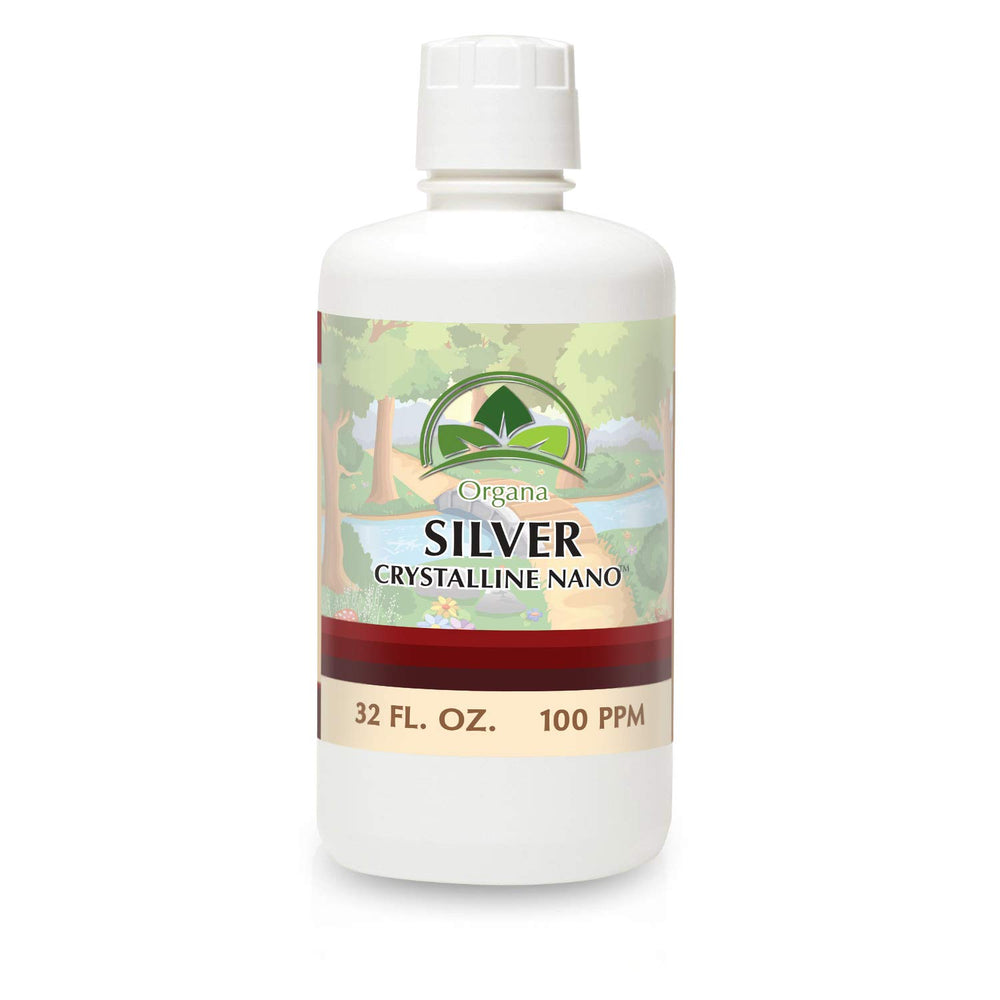 Organa Crystalline Nano Colloidal Silver 32 oz bottle - front view