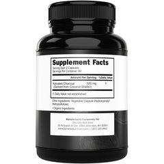 Coconut-derived activated charcoal capsules for digestion support