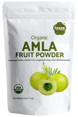 Front view of Iyasa Organic Amla Powder 4 oz trial pack
