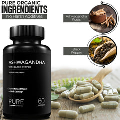 Premium Ashwagandha blend with black pepper extract