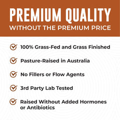 Back label detailing ingredients of Organic Beef Liver Capsules