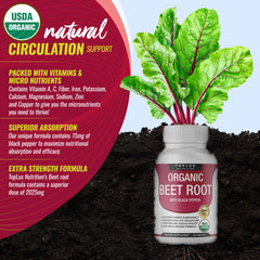 Dosage and serving information for Organic Beet Root Powder Tablets