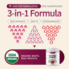Ingredients: organic beetroot powder, pomegranate, red spinach
