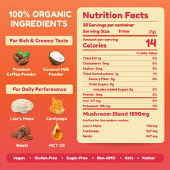 Certified vegan, keto, non-GMO, kosher and halal seal on Organic Bless label