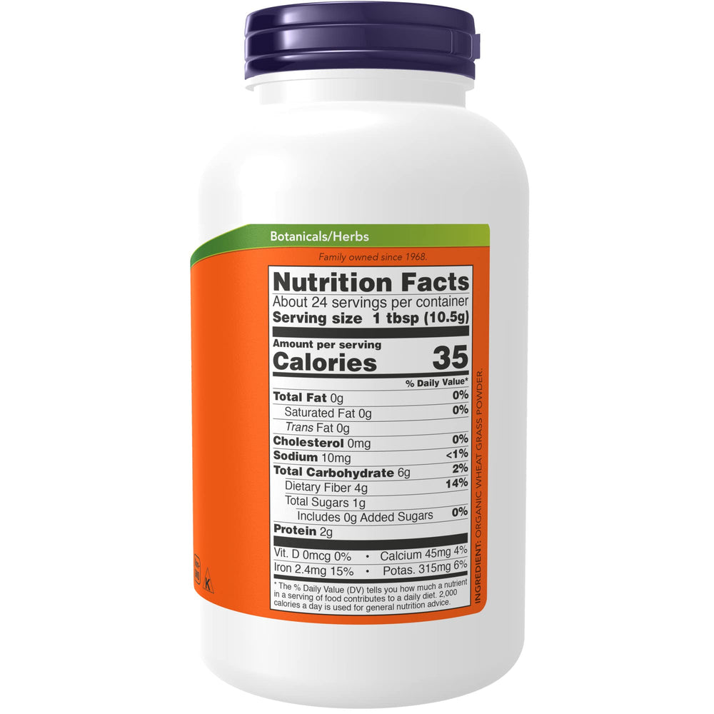 Organic certified Non-GMO wheat grass powder label