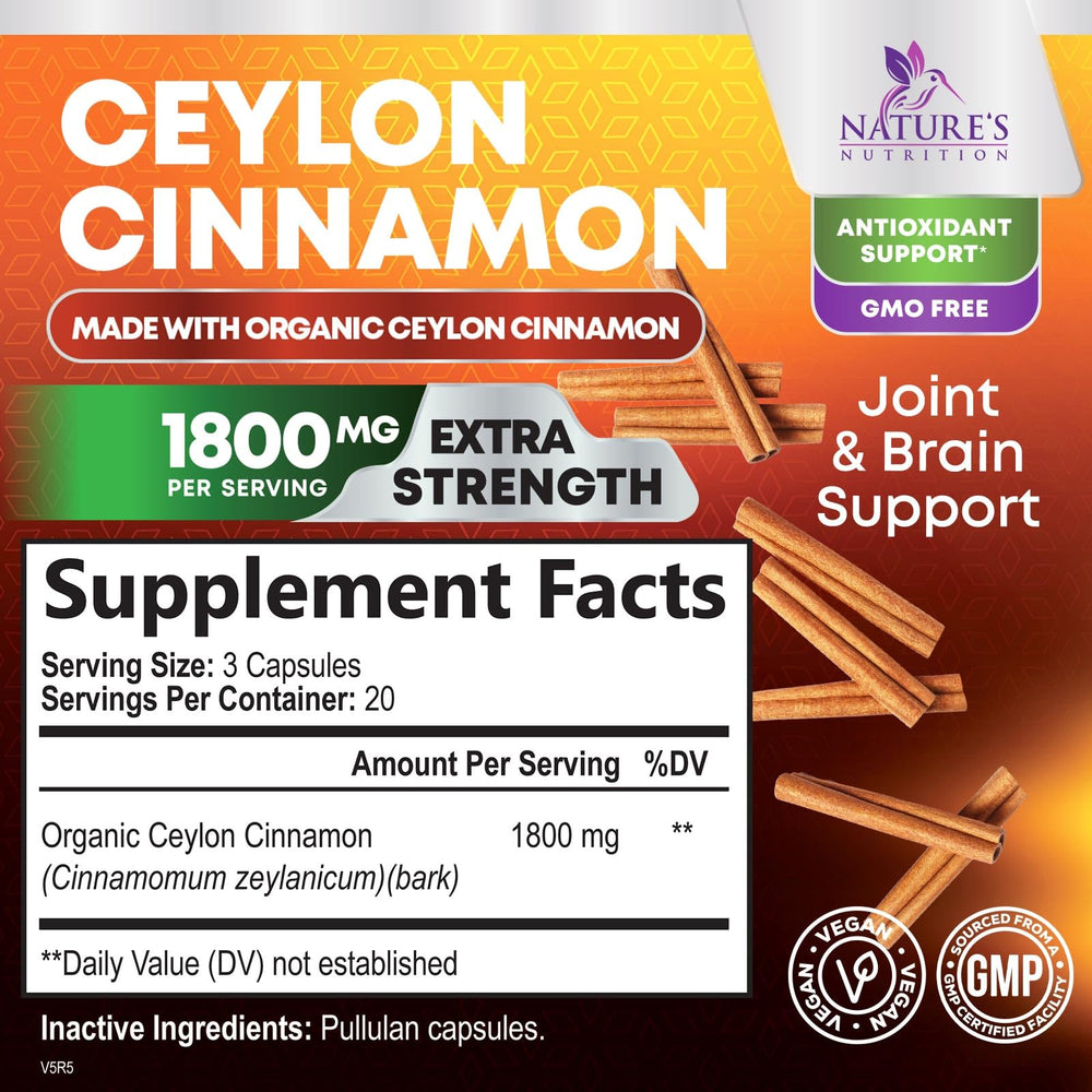 Front and side views of the cinnamon supplement bottle