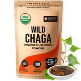Organic Nordic Chaga mushroom powder in a jar