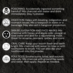 Oral health booster benefit visual with charcoal