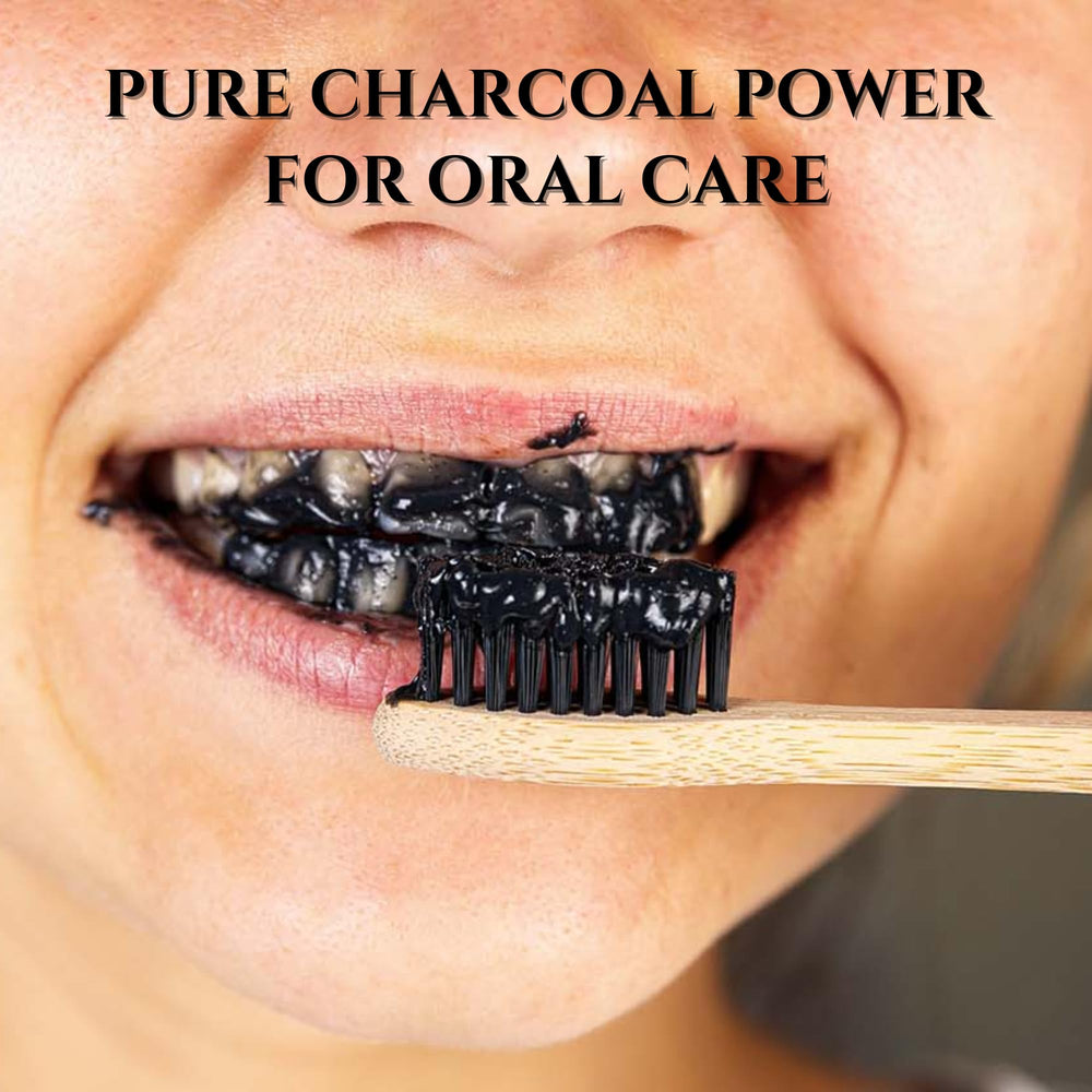 Skin detox and revitalization concept with charcoal powder