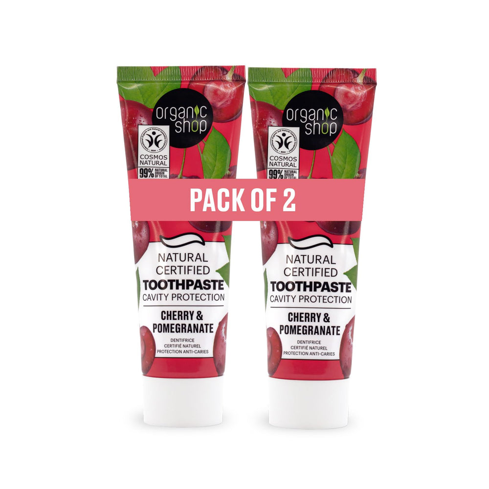 Organic Cherry Toothpaste two-pack front view