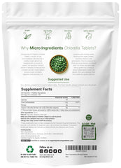 Back label details of Organic Chlorella Tablets