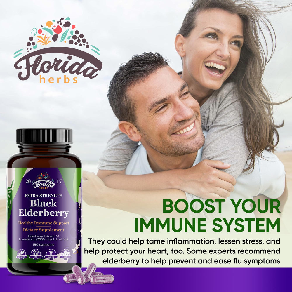 Organic elderberries (Sambucus nigra) used in capsules