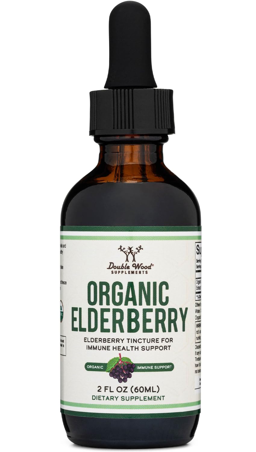 Organic European Elderberry Liquid bottle – 2 oz, 60 servings