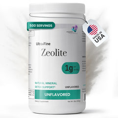 Hero shot of Organic Excellence Zeolite Clinoptilolite powder canister