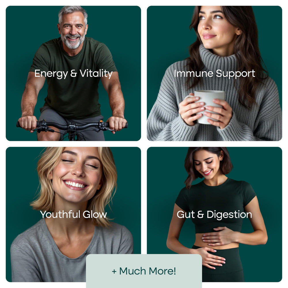 Colorful assortment of real fruits and vegetables representing the blend