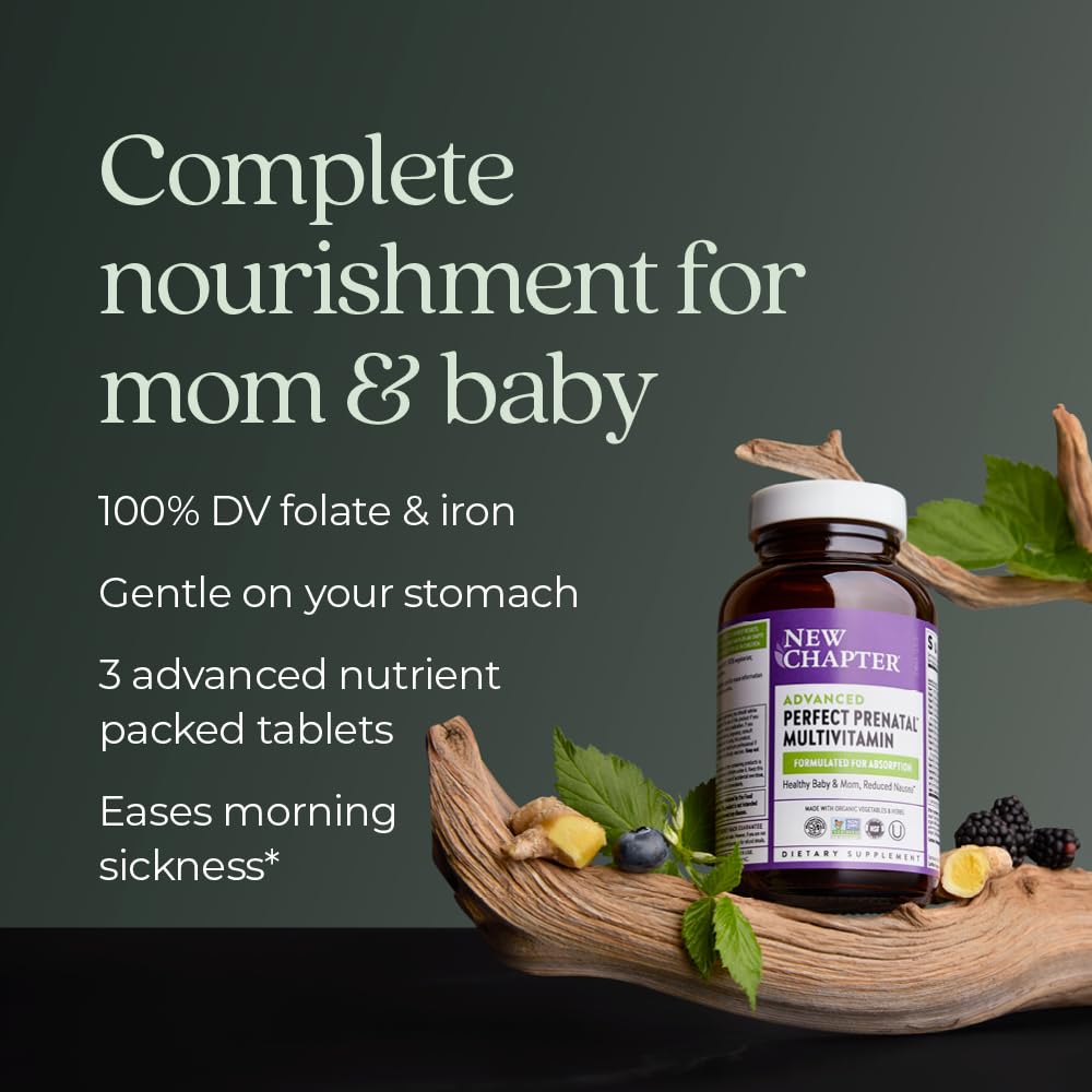 Prenatal vitamins with organic ginger for nausea relief