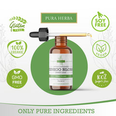 Organic Ginkgo Biloba leaves used to create the liquid extract