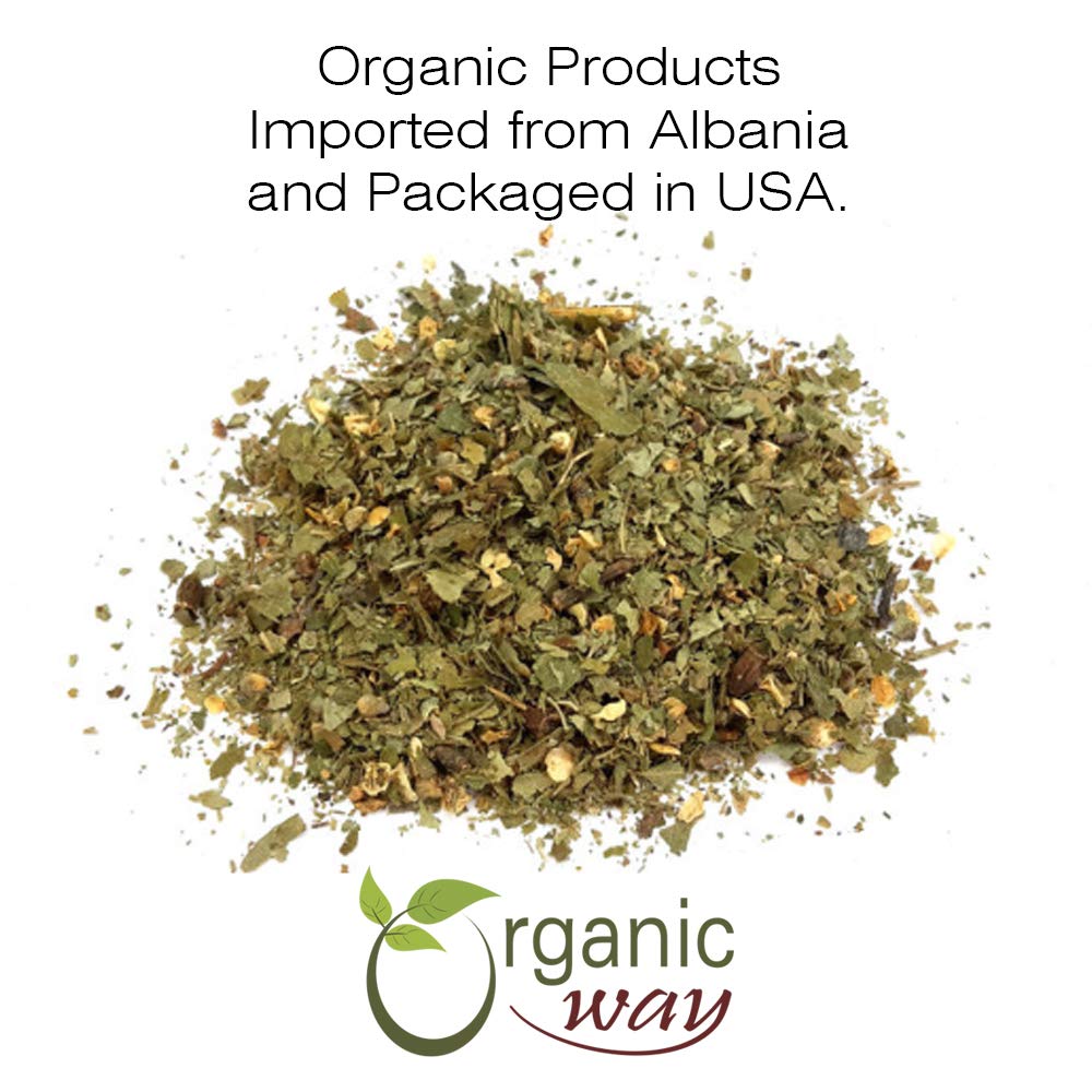 Origin label indicating Albania on Hawthorn tea packaging