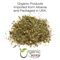 Origin label indicating Albania on Hawthorn tea packaging