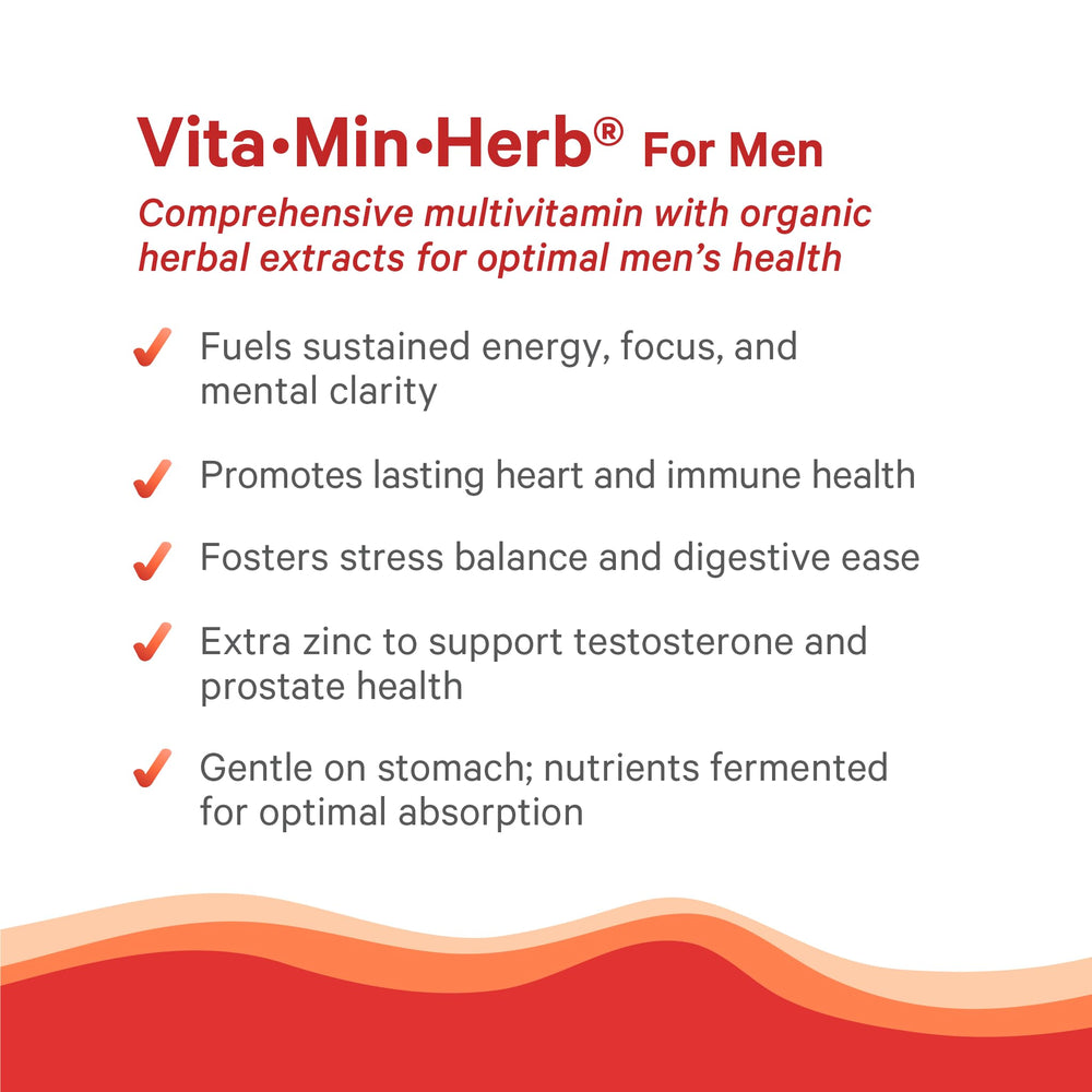 Assorted organic herbal extracts used in Vita·Min·Herb for Men
