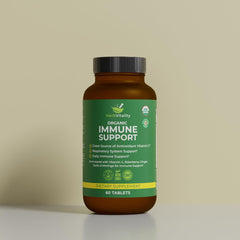 Bottle featuring astragalus, oregano, ginger and moringa ingredients