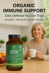 Close-up of organic ingredients used in the Immune Support