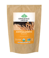 Organic India Ashwagandha Powder 1lb bag packaging