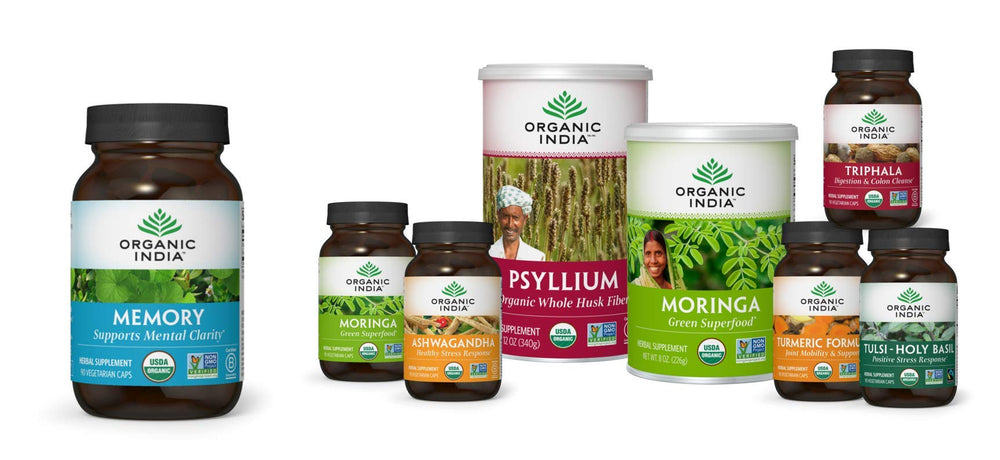 Organic India Memory quality control process image showing vegan and organic standards