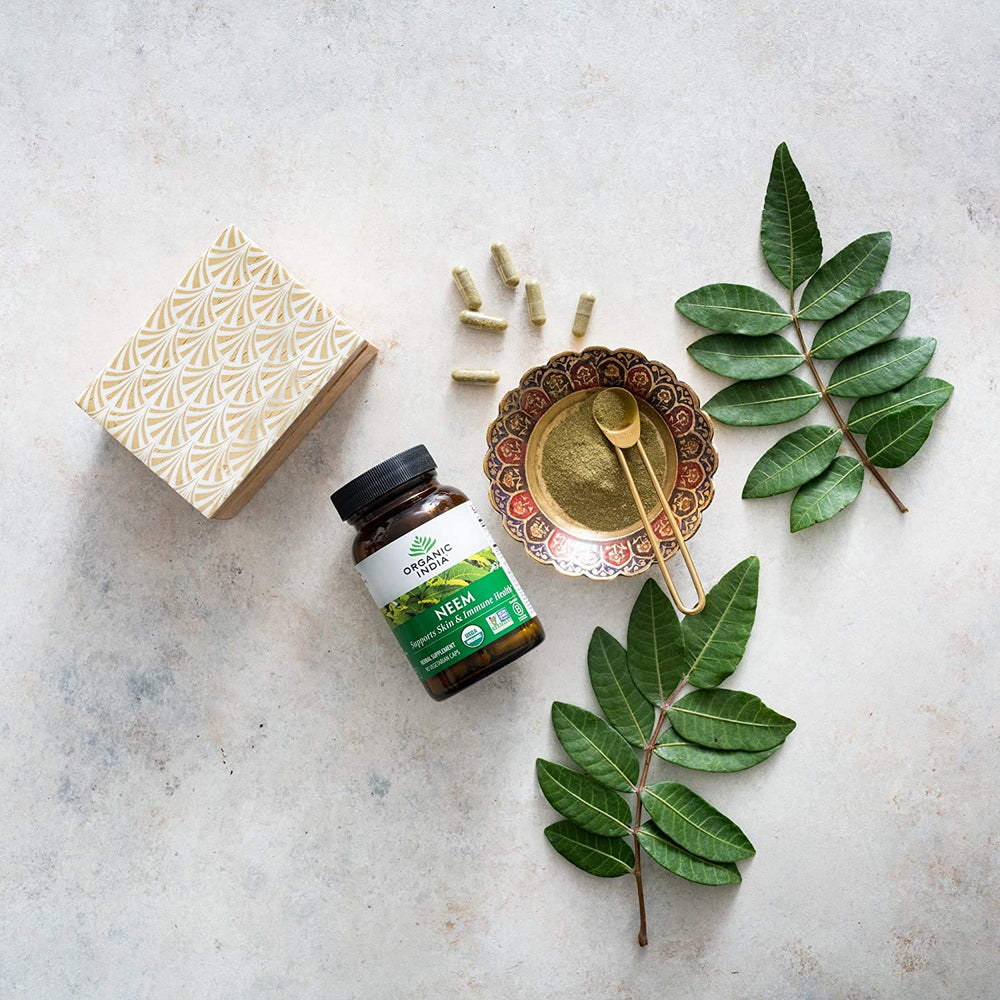 Product packaging image for Organic India Neem Leaf Capsules 2-pack