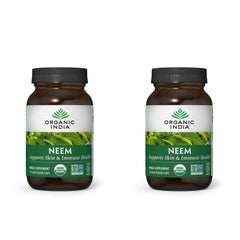Front view of Organic India Neem Leaf Capsules bottle - 90 capsules, 2-pack