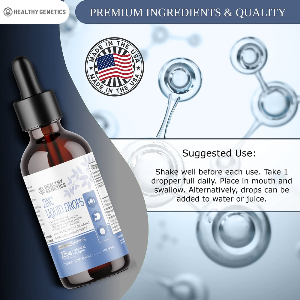 Organic ionic zinc sulfate liquid bottle label