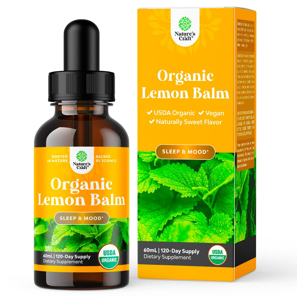 Organic Lemon Balm Leaf Liquid Extract 2 oz bottle front view