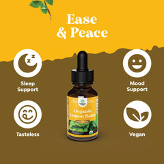 Adult using lemon balm tincture for calm and focus