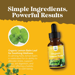 Kid-friendly lemon balm drops bottle with gentle labeling