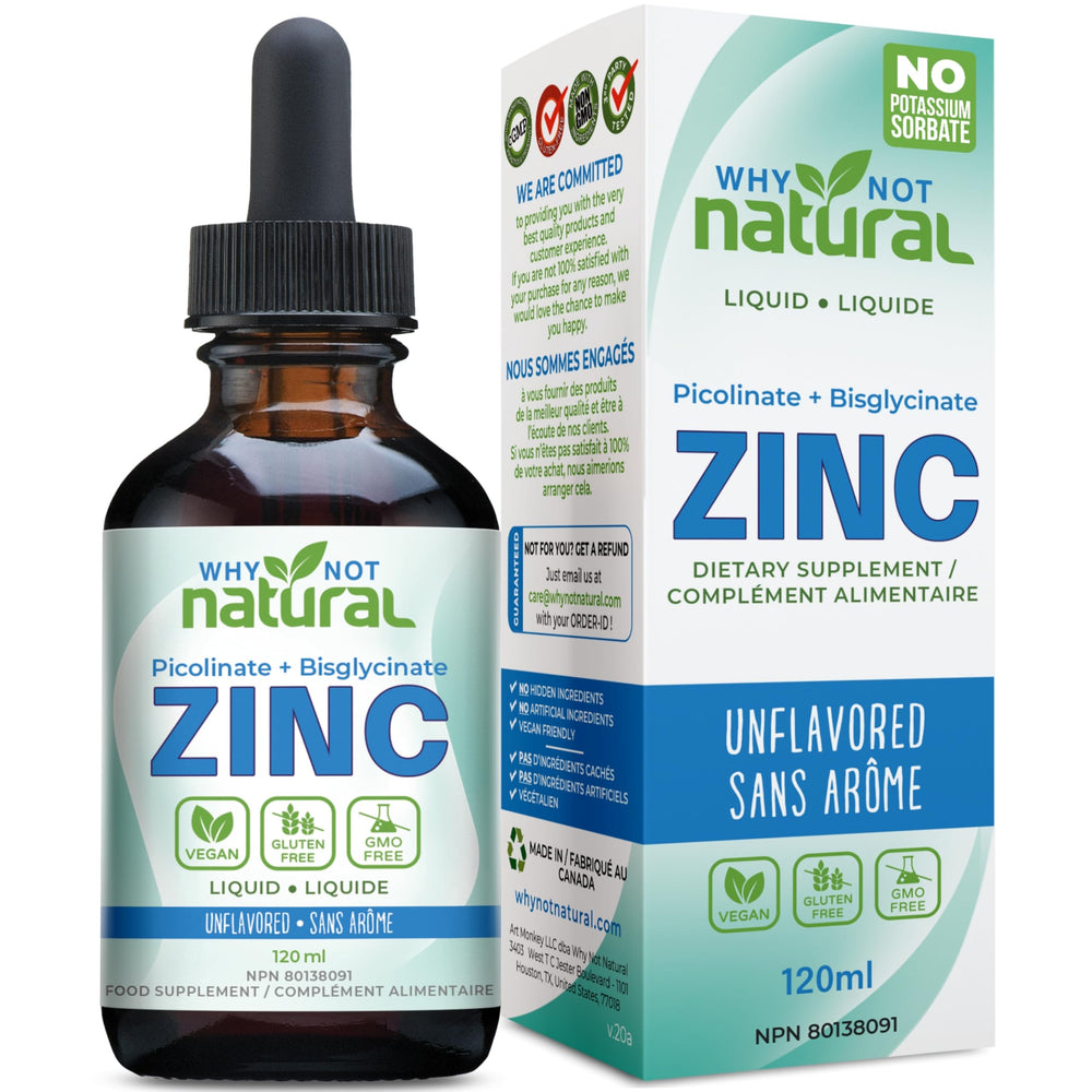 Organic liquid zinc drops bottle with dropper