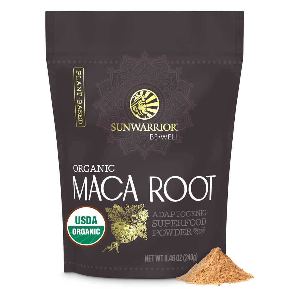 Organic Yellow Maca Root Powder in measuring scoop