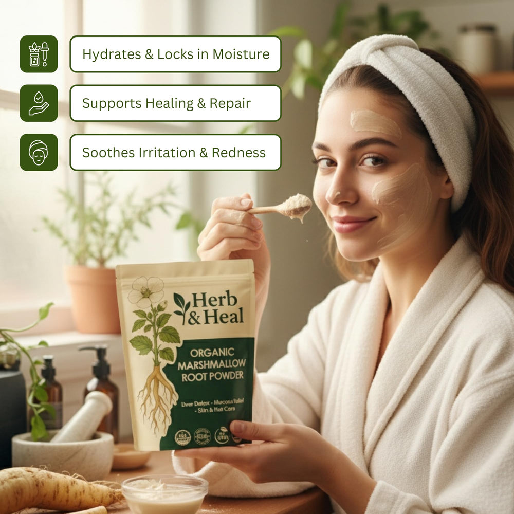 Organic marshmallow root powder ideal for tea blends