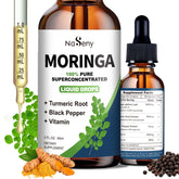 Bottle of Organic Moringa Oleifera Liquid Drops with 1000mg, Turmeric and Black Pepper