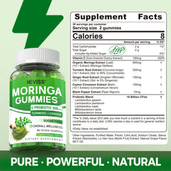 Close-up of organic Moringa Gummies ingredients