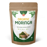 Front view of Organic Moringa Leaf Powder 4oz resealable pouch