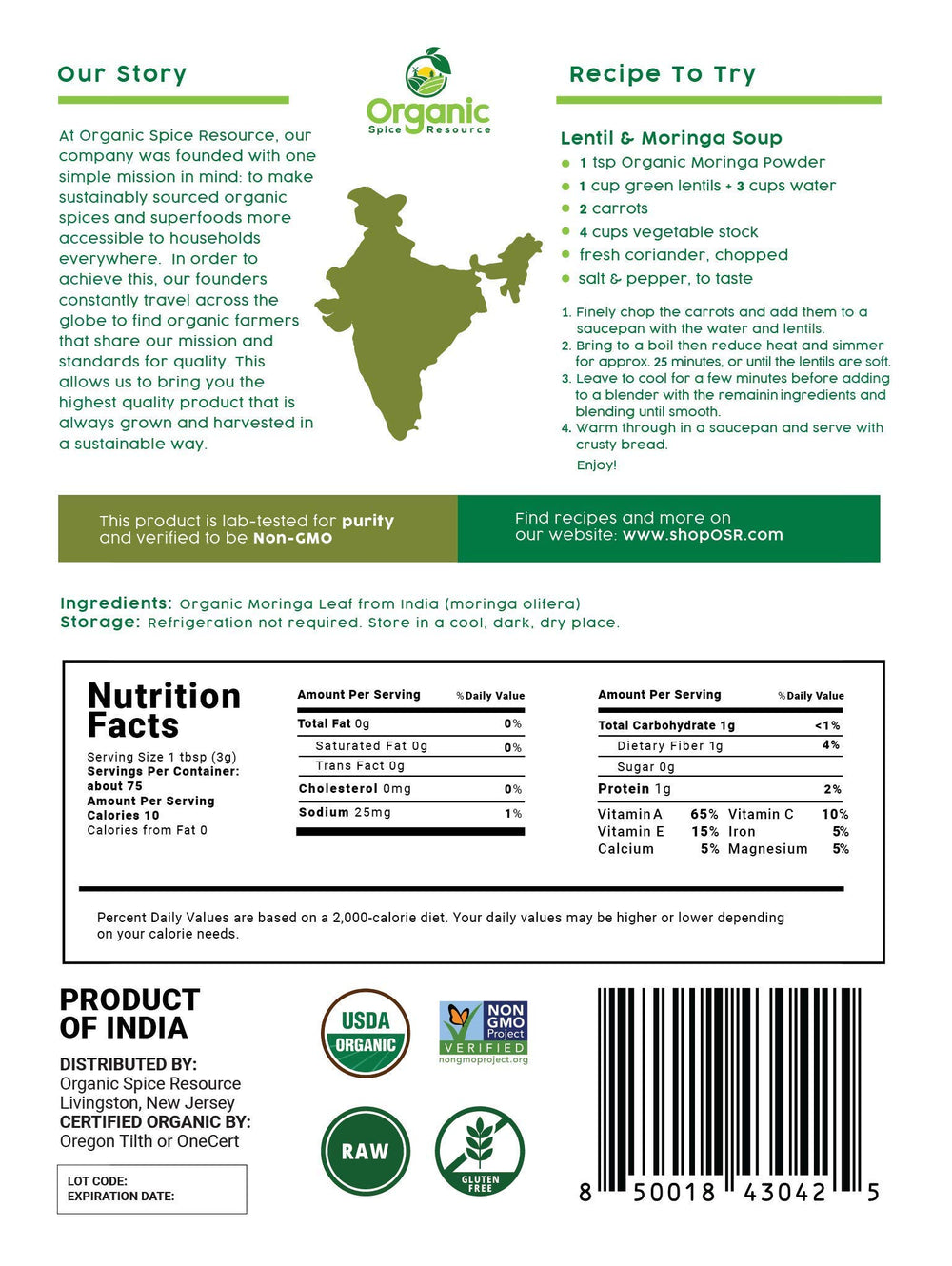 Gluten-free and Kosher/Halal indicators on the bag
