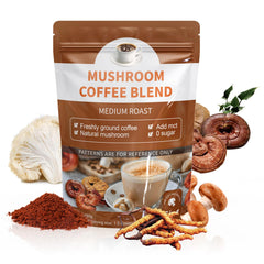Organic mushroom coffee blend with Lion's Mane, Cordyceps, Shiitake and Reishi