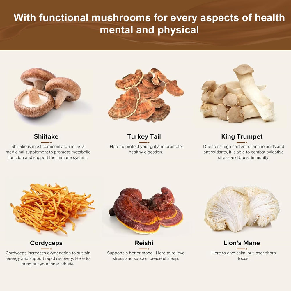 Barista preparing a mug of mushroom coffee with blend