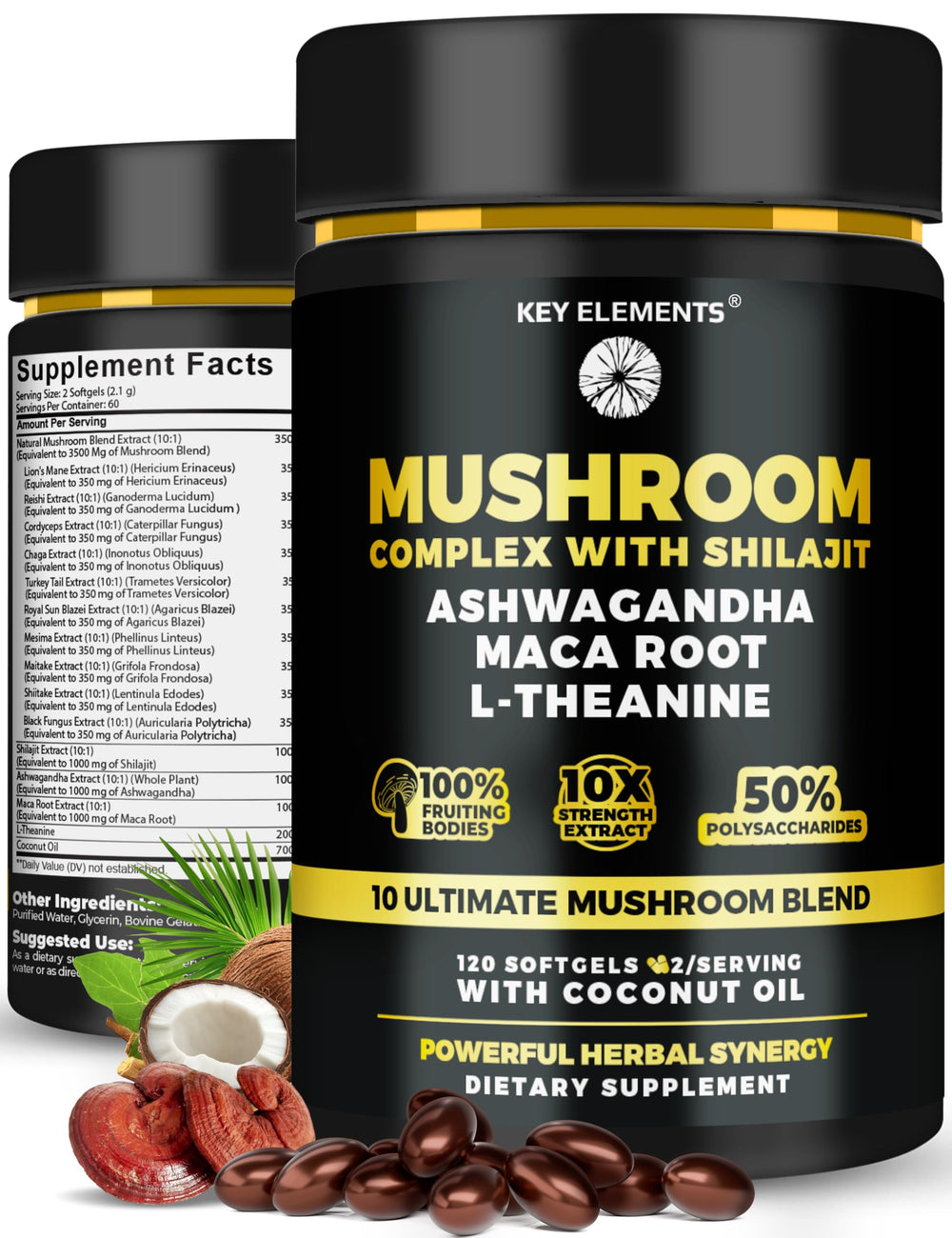 Hero image of Organic Mushroom Complex with Shilajit and Coconut Oil
