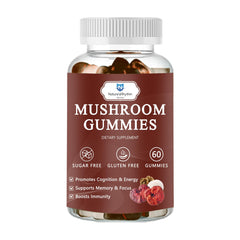 Bottle of Organic Mushroom Gummies with Lion's Mane, Reishi and Cordyceps