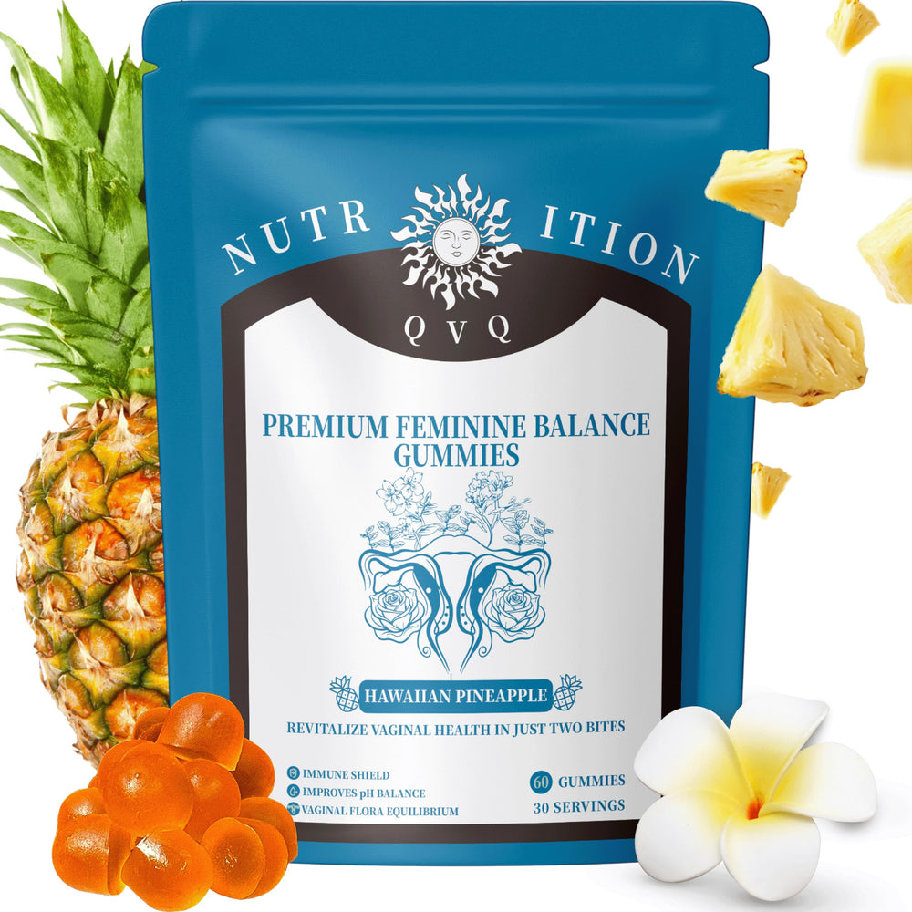 Pineapple-flavored organic feminine balance gummies – front view