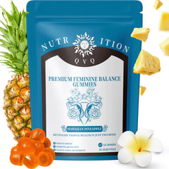 Pineapple-flavored organic feminine balance gummies – front view