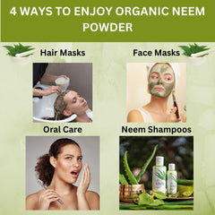 Neem powder in a spoon for measurement