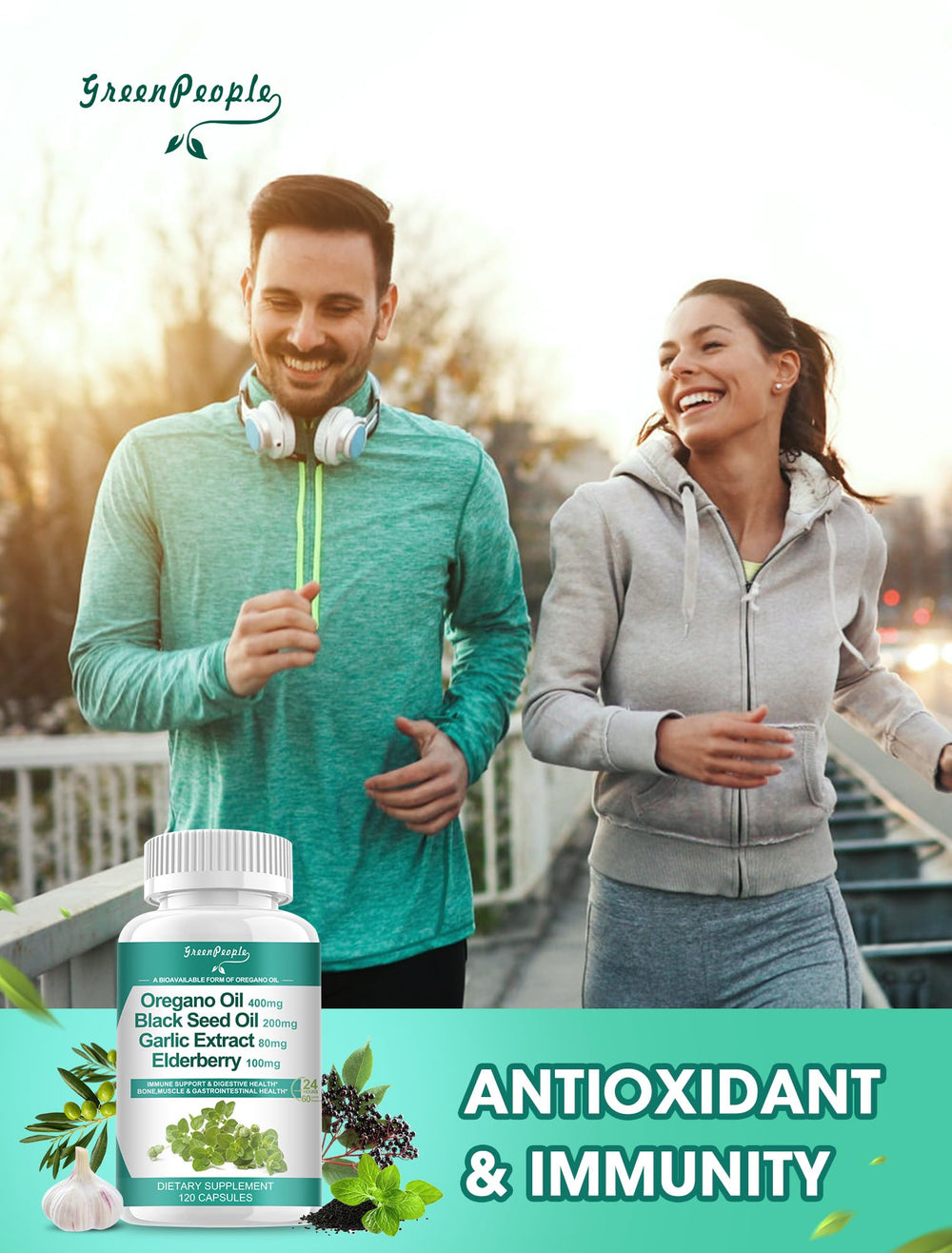 Wellness lifestyle scene featuring Organic Oregano Oil Capsules